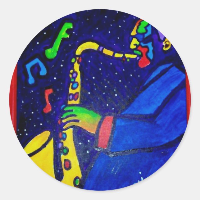 Like Jazz Man by Piliero Classic Round Sticker (Front)