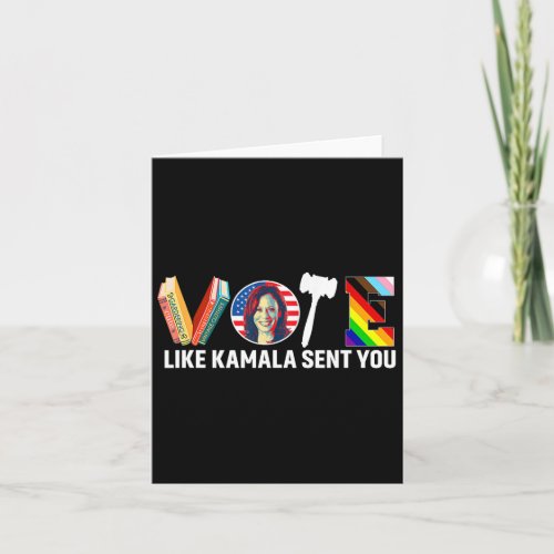 Like Kamala Sent You Shirt Uterus Feminist Lgbt 1  Card