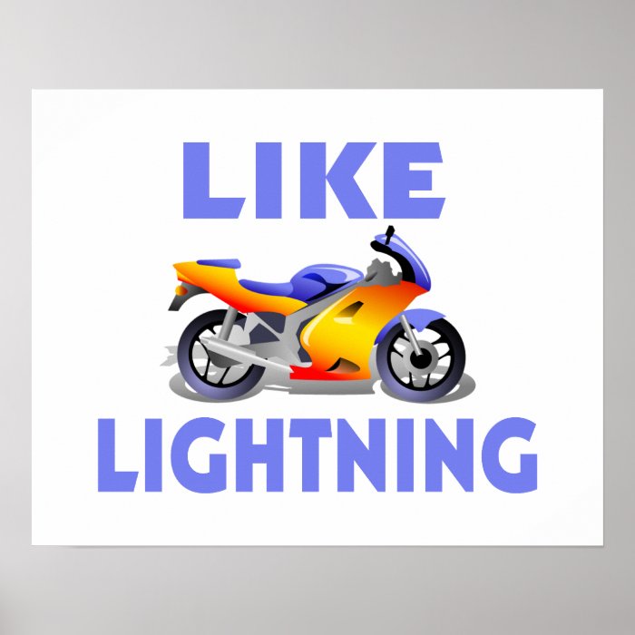 Like Lightining Street Bike Posters