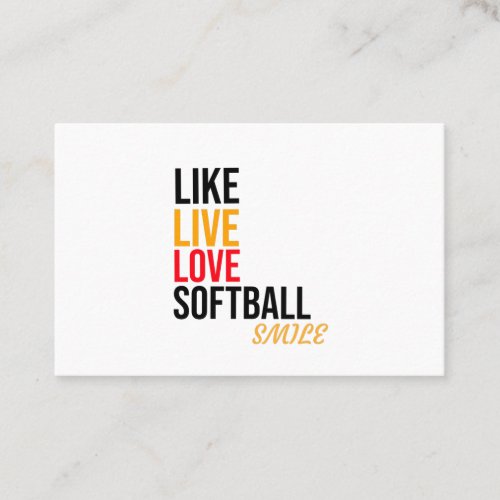 likelivelove softballsmile business card