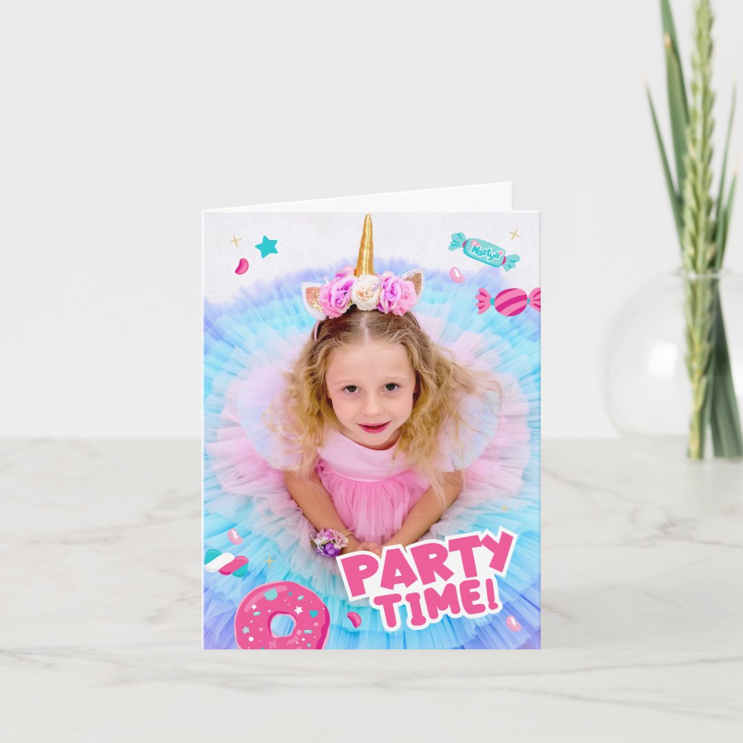 Like Nastya Party Time Birthday Card Zazzle 