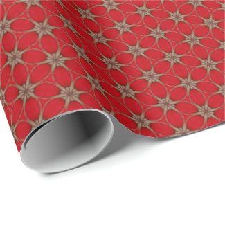 red flower wrapping paper