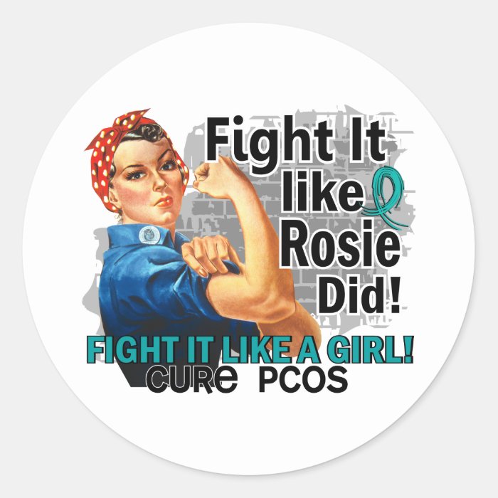 Like Rosie Did Cure PCOS.png Round Stickers