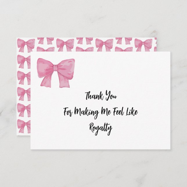  Like Royalty | Pink Bow Card (Front/Back)