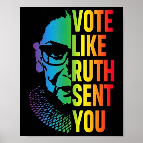 Like Ruth Sent You Shirt Uterus Feminist Lgbt 3  Poster