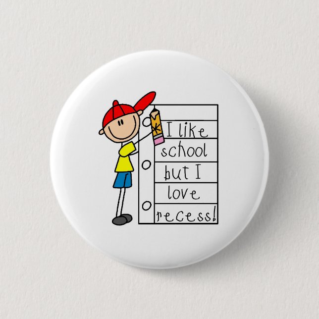 Like School Love Recess Pinback Button (Front)
