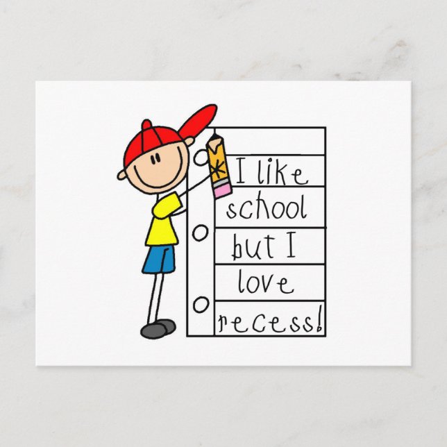 Like School Love Recess Postcard (Front)