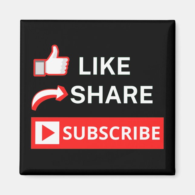 Like Share Subscribe Magnet (Front)