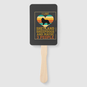 Like Shetland Sheepdogs Maybe People Dog Heart Hand Fan