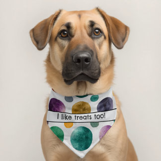 Like Treats Too Multicolor Polka Dot Pet Costume Bandana Collar