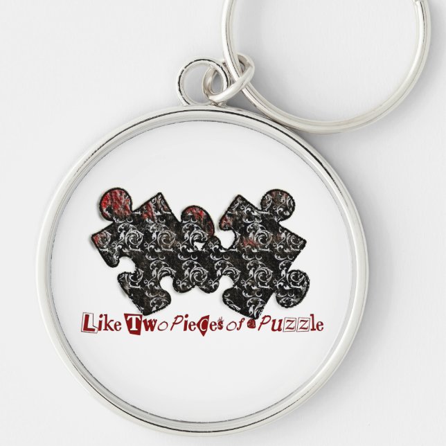 Like Two Pieces of a Puzzle Keychain (Front)