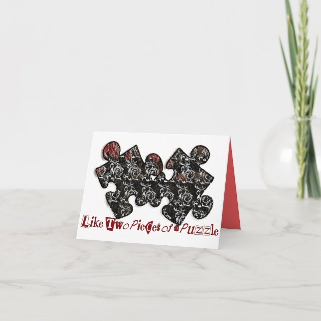 Like Two Pieces of a Puzzle Letterpress Thank You Card (Front)