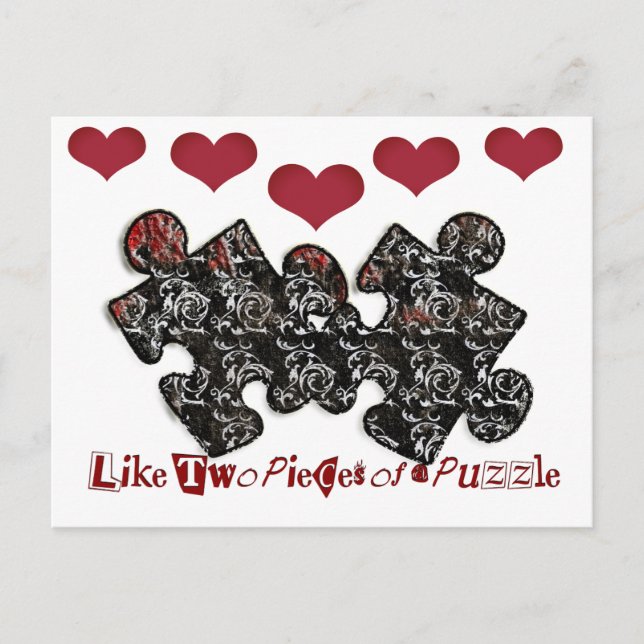 Like Two Pieces of a Puzzle Postcard (Front)