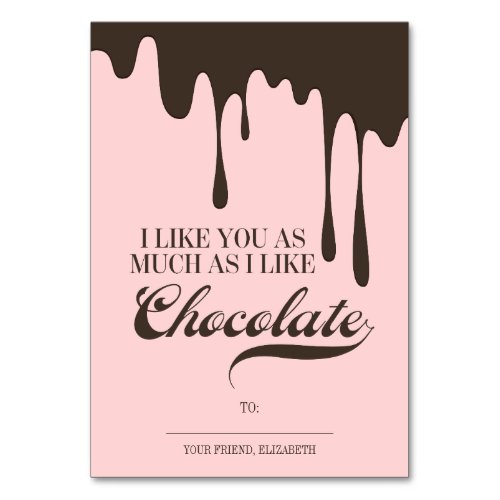 Like You and Chocolate Kids Classroom Valentine Table Number