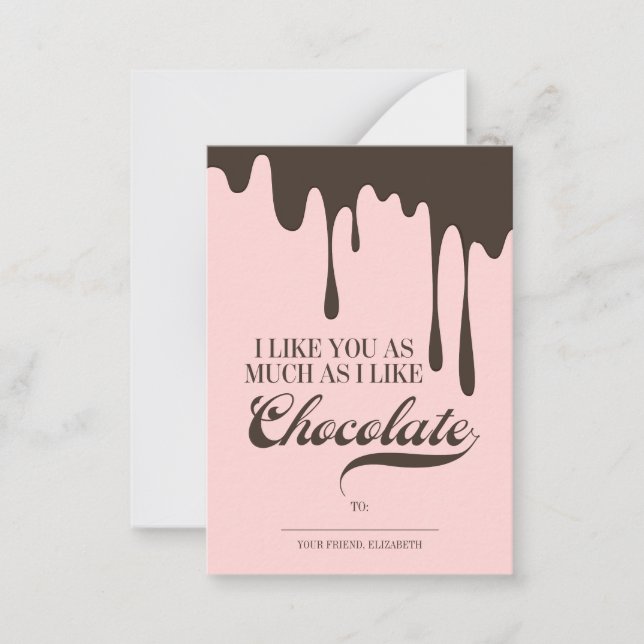 Like You & Chocolate Kid Classroom Valentine 100pk Note Card (Front)