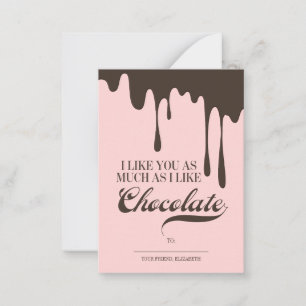 Like You & Chocolate Kid Classroom Valentine 100pk Note Card