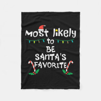 Likely Santas Favorite Christmas Xmas Family Match Fleece Blanket