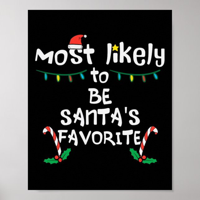 Likely Santas Favorite Christmas Xmas Family Match Poster (Front)