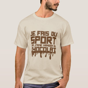 likes eating chocolate citation sport humor T-Shirt