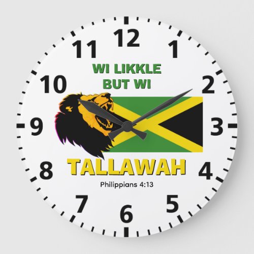 LIKKLE BUT TALLAWAH Jamaican Large Clock