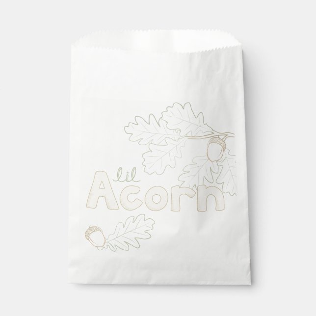 Lil Acorn Sketch Baby Shower Favor Bag (Front)