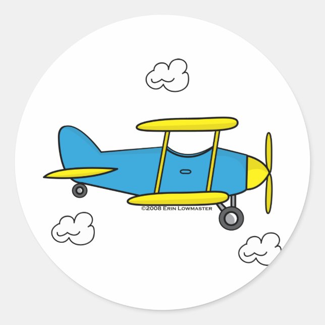 Lil Airplane Classic Round Sticker (Front)