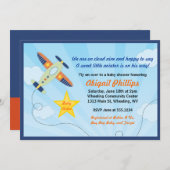 Lil' Aviator Airplane Baby Shower Invitations (Front/Back)