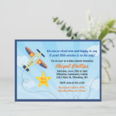 Lil' Aviator Airplane Baby Shower Invitations (Standing Front)