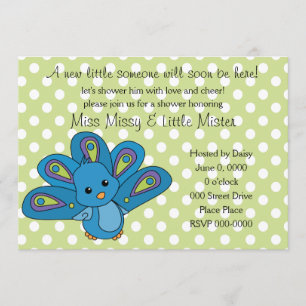 Lil' Baby Peacock Invitation