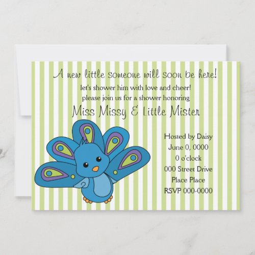 Lil' Baby Peacock Personalized Announcements