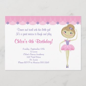 Lil Ballerina Invitations by BarbaraNeelyDesigns at Zazzle