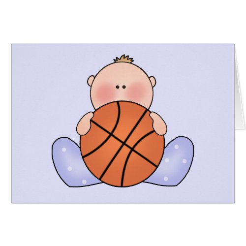 Lil Basketball Baby Boy Blank Card
