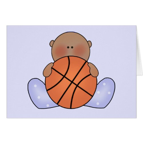 Lil Basketball Baby Boy _ Ethnic Blank Card