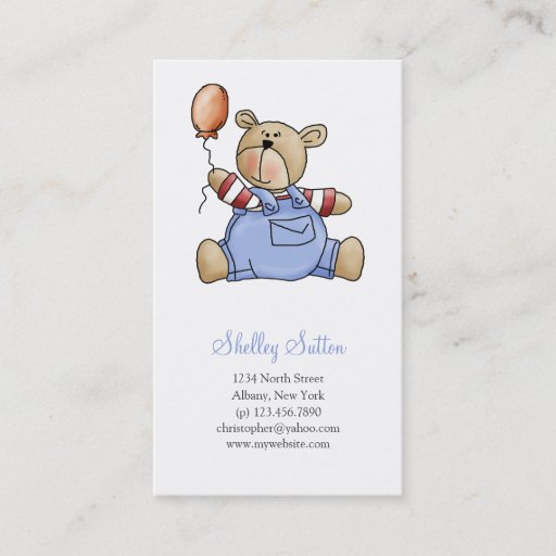 Customizable Lil' Bears · Baby Boy Balloon Business Card Template