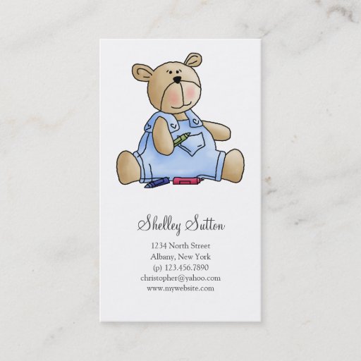 Customizable Lil' Bears · Baby Boy Crayons Business Card Template