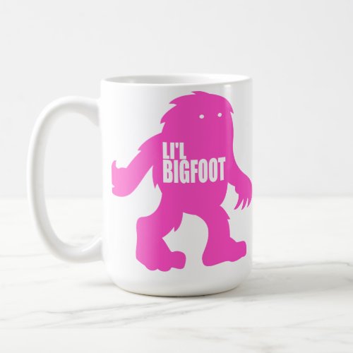 LIL BIGFOOT Adorable Logo _ Cute Pink Sasquatch Coffee Mug