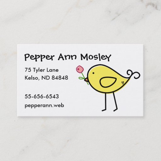 Customizable Lil' Birdie Business Cards