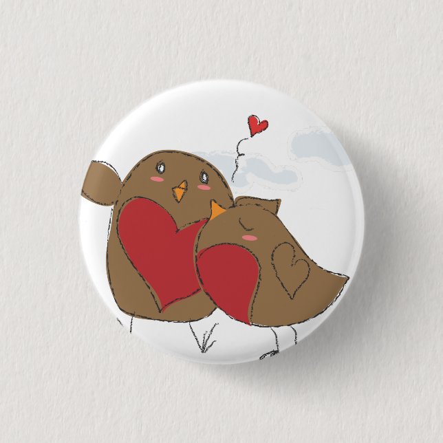 Lil birdie smooch pinback button (Front)