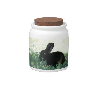 Lil Black Bunny Candy Jar