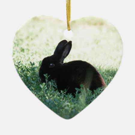 Lil Black Bunny Ceramic Ornament