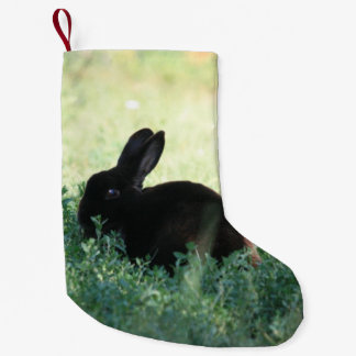 Lil Black Bunny Double Sided Small Christmas Stocking