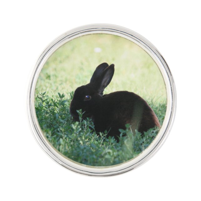 Lil Black Bunny Pin (Front)