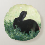 Lil Black Bunny  Round Pillow at Zazzle