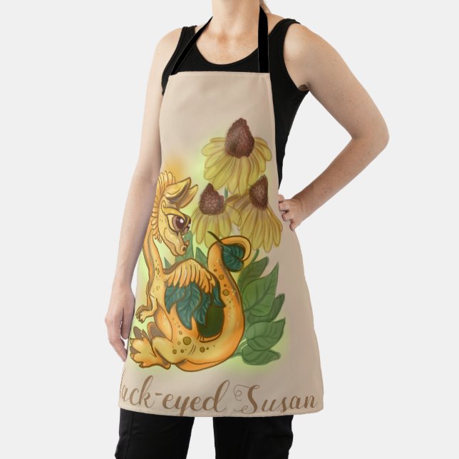 lil Black Eyed Susan garden dragon Apron (Insitu)