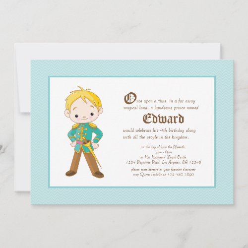 Lil Blonde Prince Royal Birthday Invitation