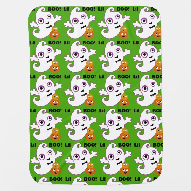Lil BOO Halloween Baby Blanket (Front)