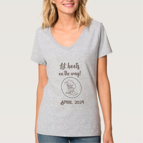 Lil Boots Western Maternity T_shirt  Custom