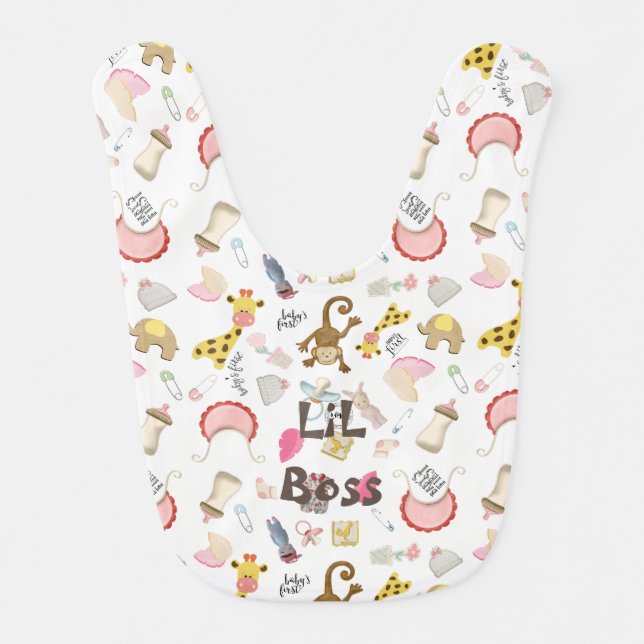 LiL Boss & Cuteness R US two-sided Baby Bib (Front)