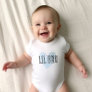 Lil Bro Blue Heart Matching Sibling Family Baby Bodysuit