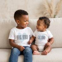 Lil Bro Blue Heart Matching Sibling Family
